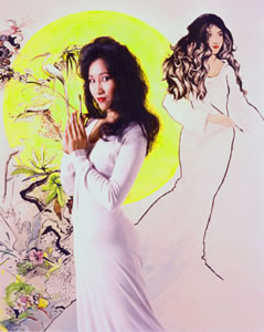 Large painting of artist